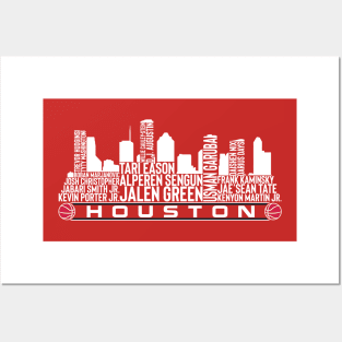 Houston Basketball Team 23 Player Roster, Houston City Skyline Posters and Art